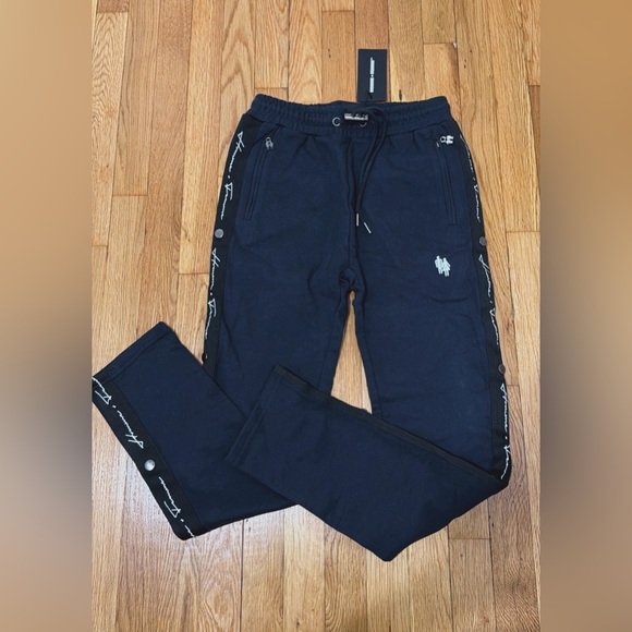 Homme + Femme Men's Slim Fit Track Jogger Sweatpants Joggers For Men Black White - Picture 13 of 13